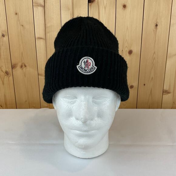 Moncler Berretto Winter Beanie Cap, Black - One Size - Picture 1 of 5